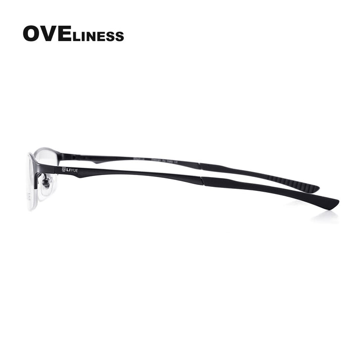 Oveliness Men's Semi Rim Square Titanium Eyeglasses 9527 Semi Rim Oveliness   