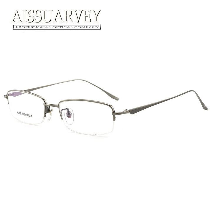 Aissuarvey Men's Semi Rim Titanium Frame Eyeglasses As8272 Semi Rim Aissuarvey Eyeglasses   