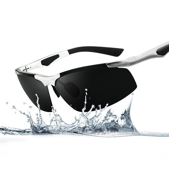 Hdcrafter Men's Rimless Aluminum Magnesium Rectangle Frame Polarized Sunglasses E300 Sunglasses HdCrafter Sunglasses   