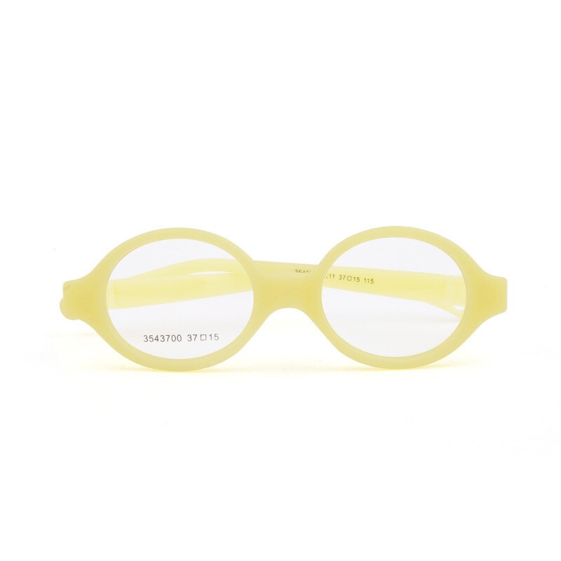 Unisex Children's Round Eyeglasses Plastic Titanium Frame 3543700 Frame Brightzone C11 yellow  