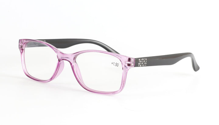 Women's Reading Glasses Anti-reflective Spectacle Frame Diamonds Reading Glasses Brightzone +100 Purple 