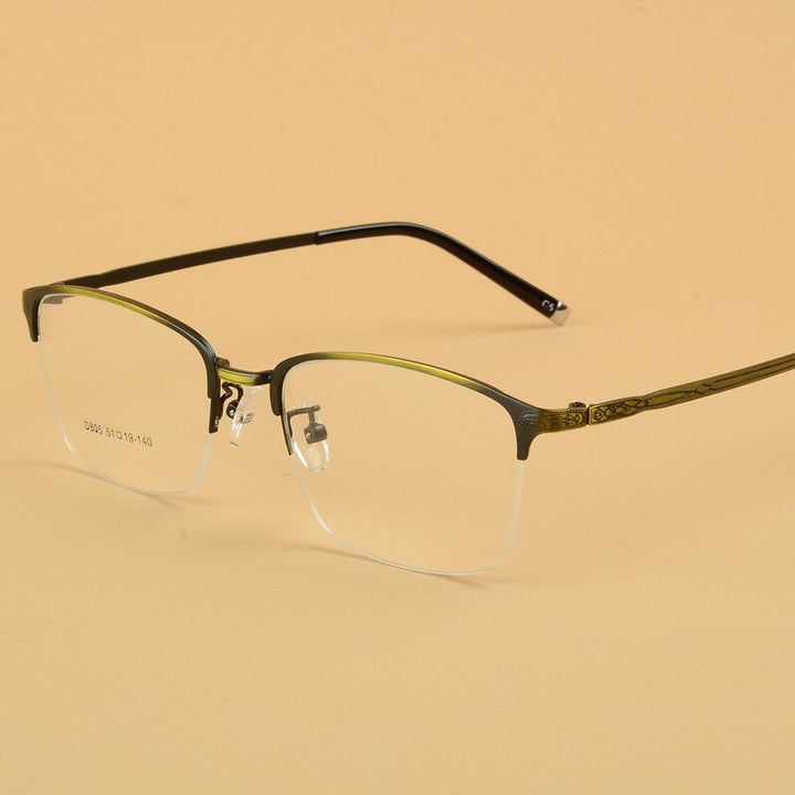Unisex Semi Rim Alloy Frame Eyeglasses D805 Semi Rim Bclear C 5  