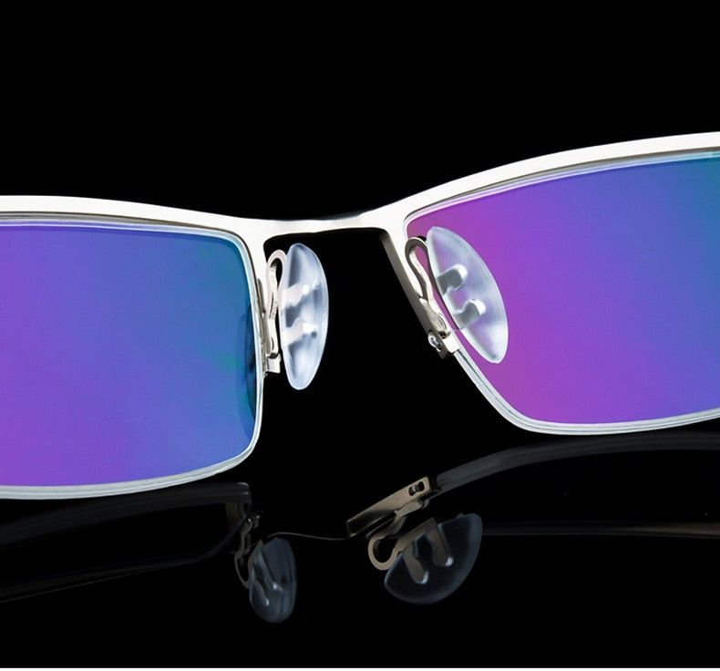 Reven Jate Browline Half Rim Metal Glasses Frame For Men Eyeglasses Eyewear Spectacles P8190 Semi Rim Reven Jate   