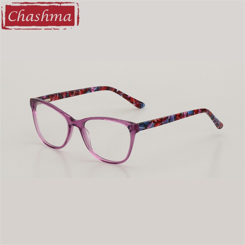 Women's Eyeglasses Cat Eye Acetate 10085 Frame Chashma Purple  