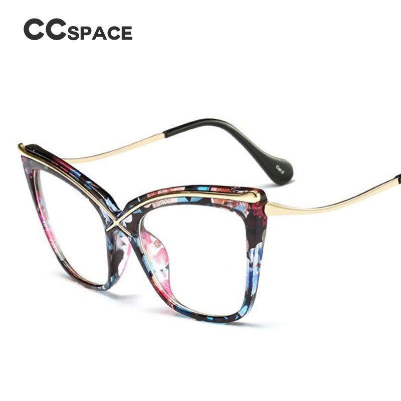CCSpace Women's Full Rim Brow Line Cat Eye Resin Frame Eyeglasses  45124 Full Rim CCspace   
