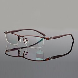 Men's Reading Glasses Anti-reflective Alloy Cr39 56170 Reading Glasses Brightzone Far 0 Near ADD 100 brown colour frame 