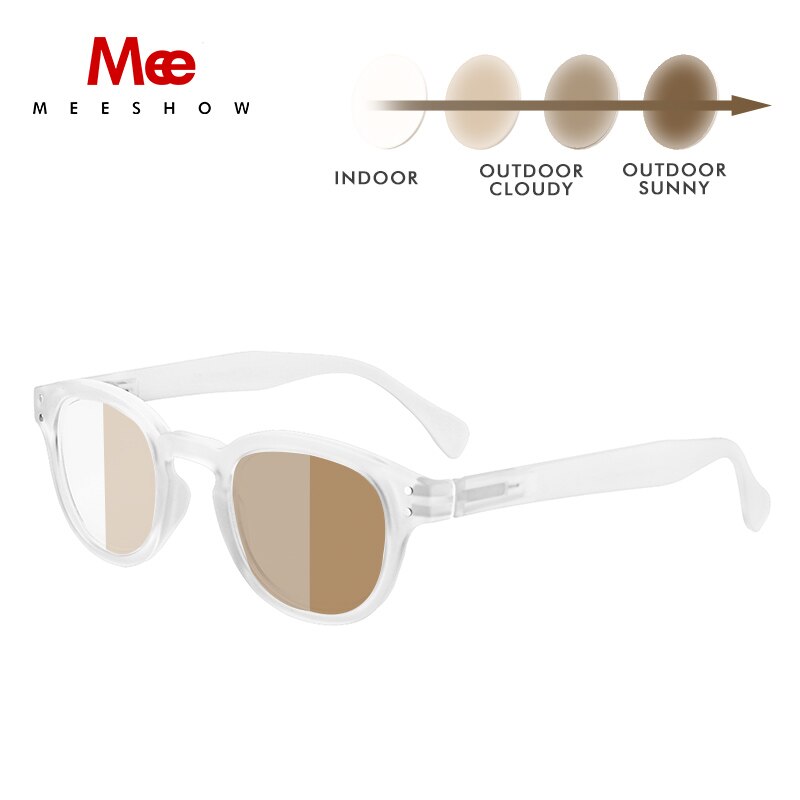 Unisex Sunglasses Reading Glasses Photochromic +225 To +325 Reading Glasses MeeShow +225 Clear Photo Brown 