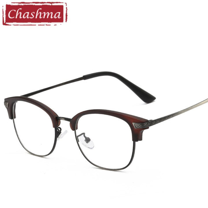 Unisex Eyeglasses TR90 Alloy Anti Blue Ray 51010 Frame Chashma Brown  