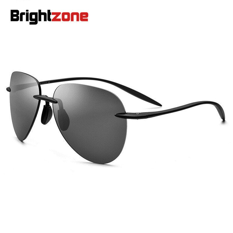 Brightzone Men's Sunglasses Rimless Round Titanium Th0032 Rimless Brightzone   
