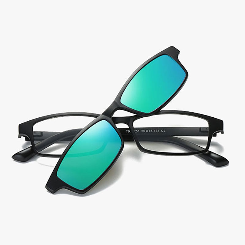 Reven Jate Polarized Sunglasses Magnetic Clip-Ons With Plastic Tr-90 Super Light Frame For Women And Men Sunglasses Reven Jate green  