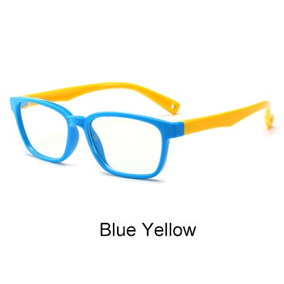 Ralferty Kids Square Eyeglasses Anti-blue Light TR90 Flexible M8140 Anti Blue Ralferty Blue Yellow  