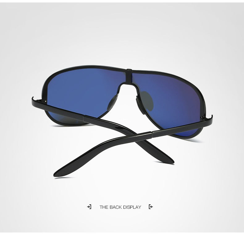 Hdcrafter Men's Full Rim Rectangle Oval Alloy Frame Polarized Sunglasses Sunglasses HdCrafter Sunglasses   