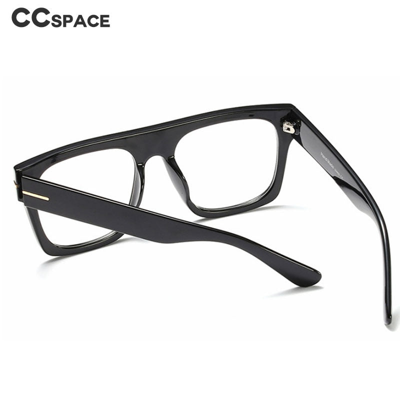 CCSpace Unisex Full Rim Square Resin Titanium Frame Eyeglasses 45718 Full Rim CCspace   