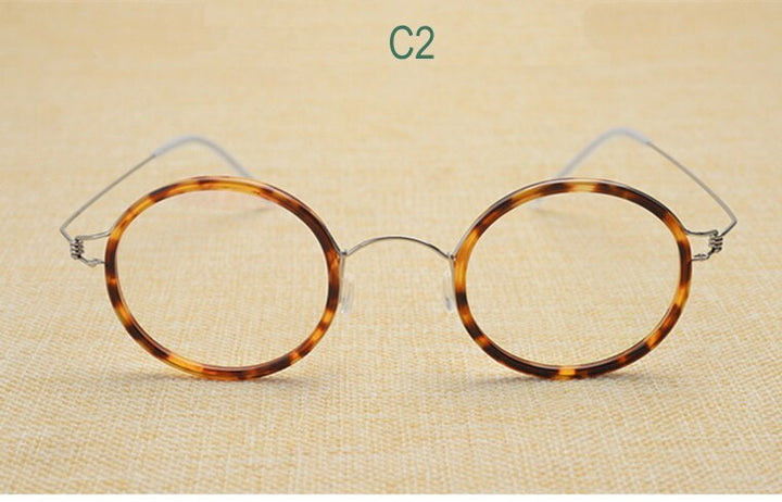 Unisex Handcrafted Customizable Lens Titanium Alloy Round Frame Eyeglasses Frame Yujo C2 China 