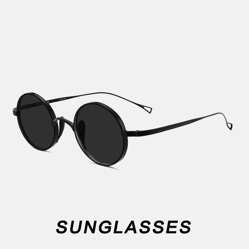 Gatenac Unisex Full Rim Round Titanium Frame Eyeglasses Gxyj02 Full Rim Gatenac Black Sunglasses  