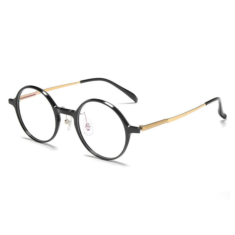 Aissuarvey Full Round Rim Titanium Acetate Frame Eyeglasses Unisex Frame Aissuarvey Eyeglasses black  