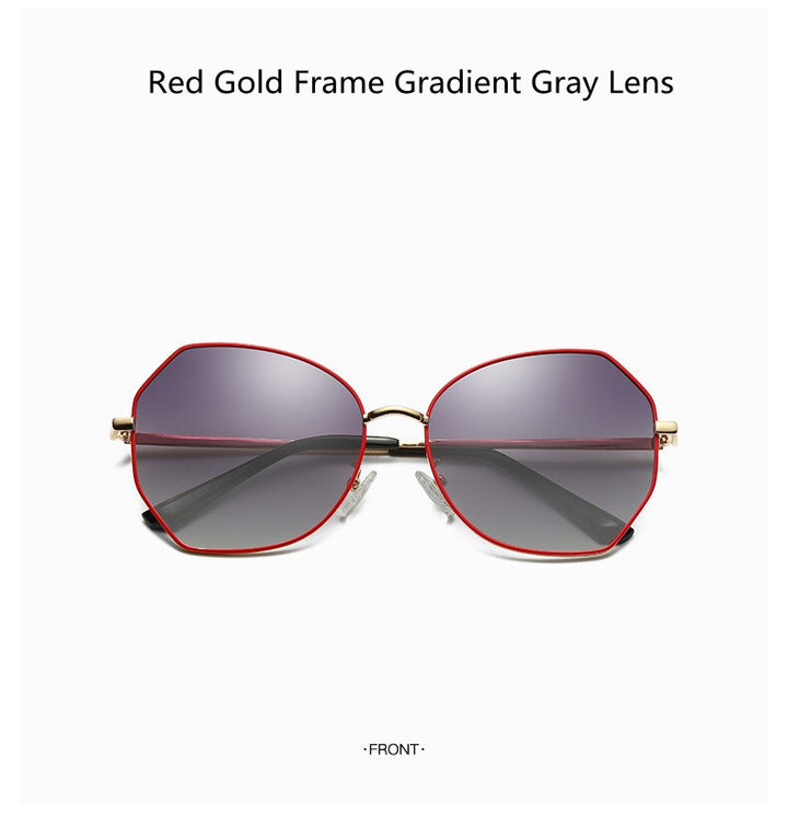 KatKani Unisex Full Rim Polygonal Round Alloy Frame Polarized Sunglasses 8063 Sunglasses KatKani Sunglasses   