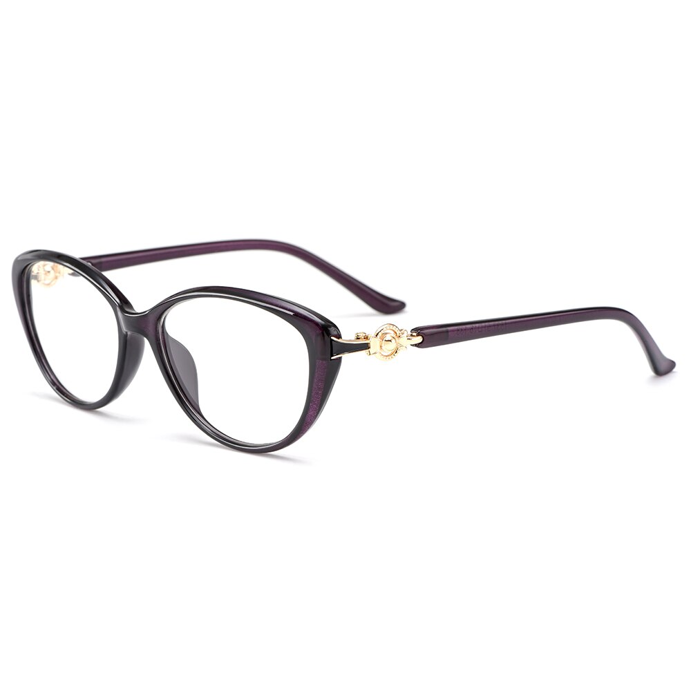 Women's Eyeglasses Ultralight Tr90 Cat Eye M1537 Frame Gmei Optical C6 Purple  