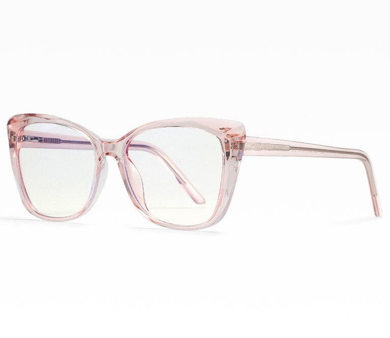 CCSpace Women's Full Rim Cat Eye Tr 90 Titanium Frame Eyeglasses 47313 Full Rim CCspace C3 pink  