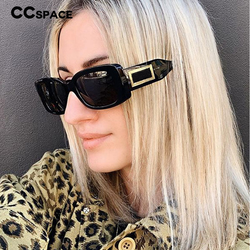 CCSpace Unisex Full Rim Rectangle Resin Frame Punk Sunglasses 46388 Sunglasses CCspace Sunglasses   