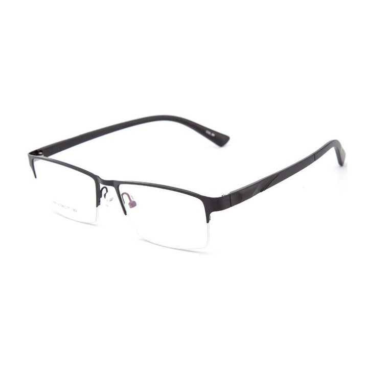 Hotochki Unisex Semi Rim Alloy Frame Eyeglasses 16019 Semi Rim Hotochki black  