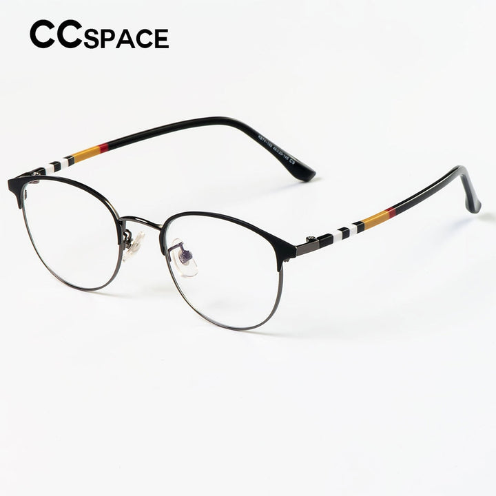 CCSpace Unisex Full Rim Square Acetate Alloy Frame Eyeglasses 49137 Full Rim CCspace C9GunBlack  