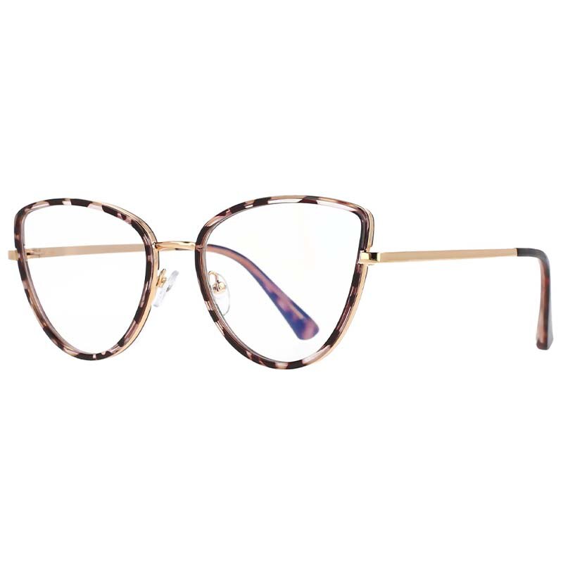 CCspace Women's Full Rim Cat Eyel Tr 90 Titanium Frame Eyeglasses 53369 Full Rim CCspace leopard  