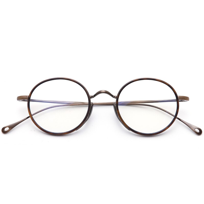 Muzz Men's Full Rim Round Titanium Acetate Frame Eyeglasses M70705 Full Rim Muzz C3  