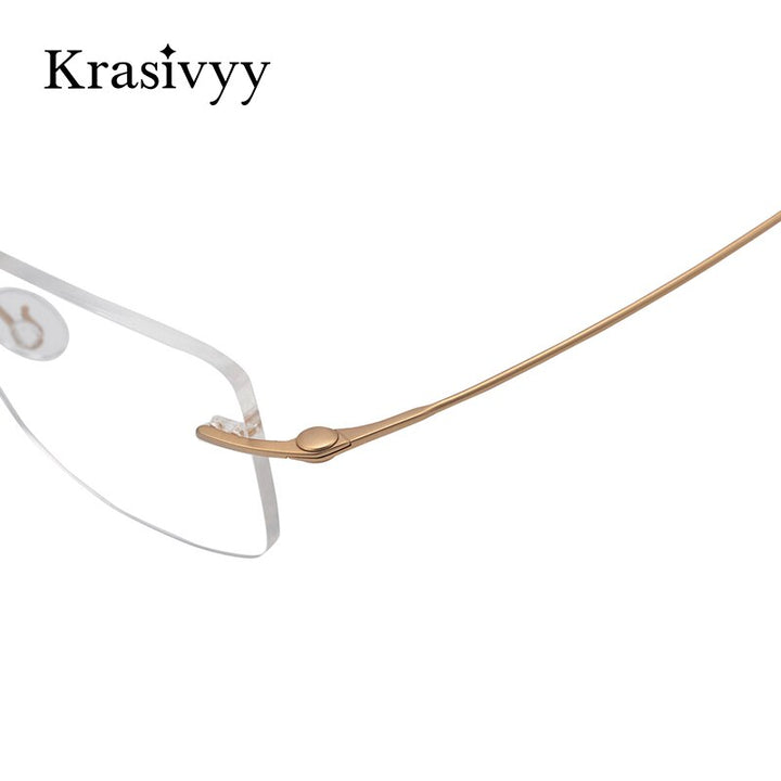 Krasivyy Men's Rimless Square Screwless Titanium Eyeglasses Kr16008 Rimless Krasivyy   