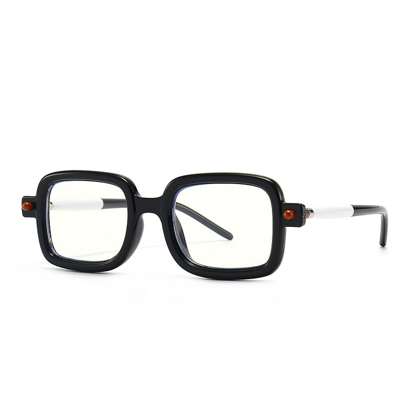 CCSpace Unisex Full Rim Rectangle Resin Frame Eyeglasses 53979 Full Rim CCspace black-white  