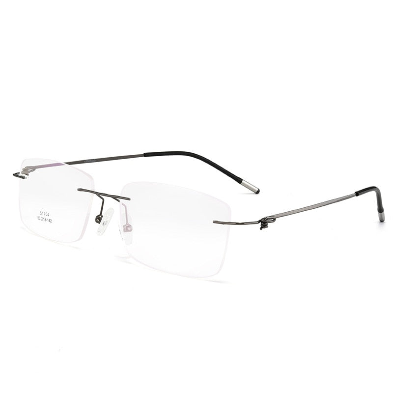 Men's Eyeglasses Alloy Screwless Rimless Ultralight S1704 Rimless Gmei Optical Grey  