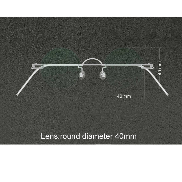 Unisex Handcrafted Small Round Screwless Rimless Reading Glasses Reading Glasses Yujo China 0 40mm