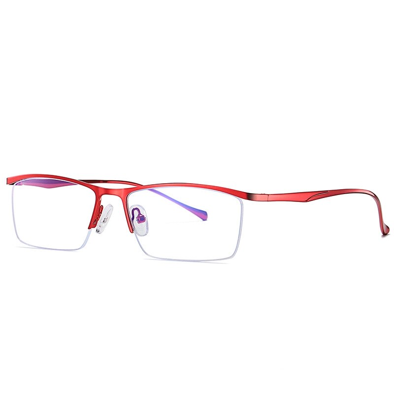 Yimaruili Men's Semi Rim Alloy Frame Eyeglasses 5910 Semi Rim Yimaruili Eyeglasses Red China 