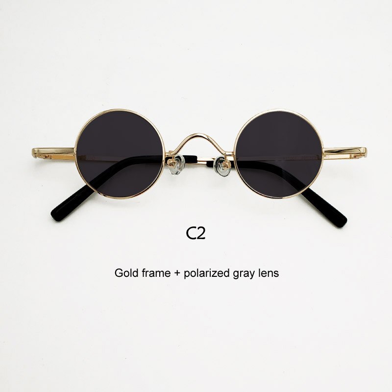 Unisex Acetate Alloy Frame Small Round Sunglasses Sunglasses Yujo C2 China 