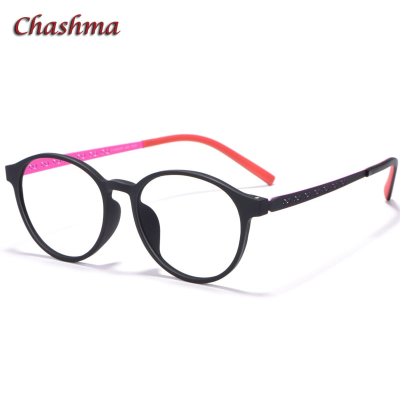 Chashma Ochki Unisex Full Rim Round Tr 90 Titanium Eyeglasses 8868 Full Rim Chashma Ochki Black Red  