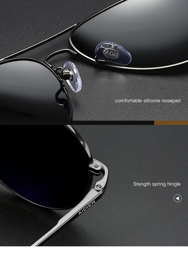 Aidien Unisex Alloy Aviation Myopic Lens Sunglasses Black Blue Brown 6606 Sunglasses Aidien   