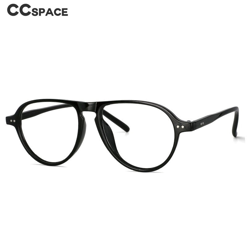 CCSpace Unisex Full Rim Oversized Round Resin Frame Eyeglasses 53748 Full Rim CCspace   