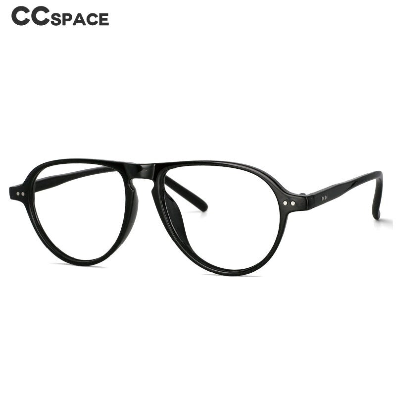 CCspace Unisex Full Rim Oversized Round Resin Frame Eyeglasses 53748 Full Rim CCspace   