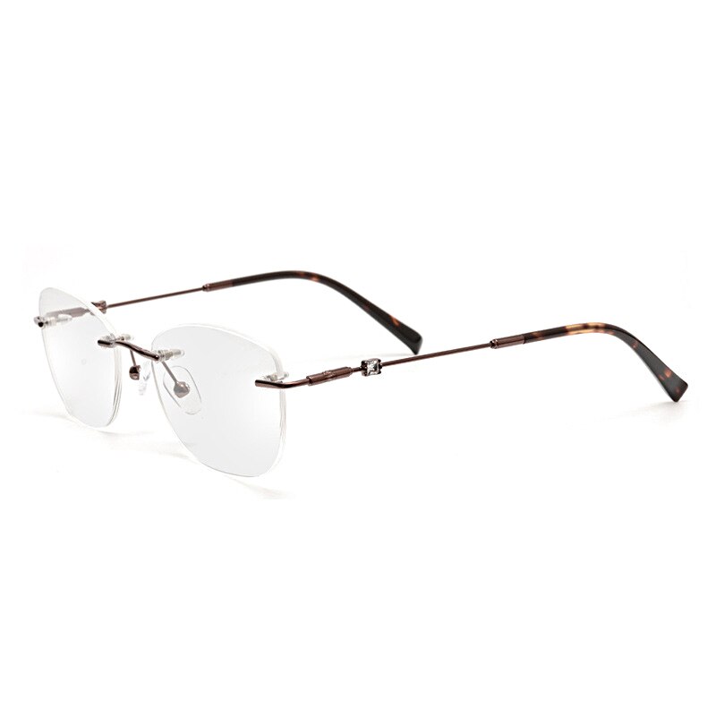 Aissuarvey Rimless  Cat Eye Frame Stainless Steel Unisex Eyeglasses Rimless Aissuarvey Eyeglasses Maroon  