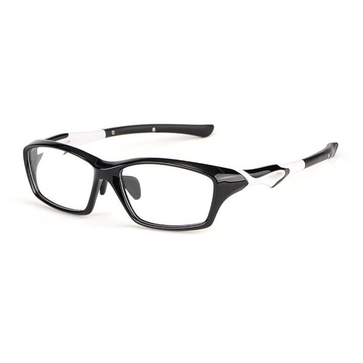 Hotony Unisex Full Rim Rectangular TR 90 Resin Sport Frame Eyeglasses 5139/40 Sport Eyewear Hotony 5139-Black White  