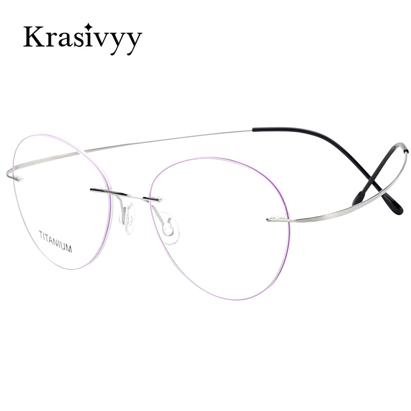 Krasivyy Women's Rimless Round Titanium Eyeglasses Kr619 Rimless Krasivyy   