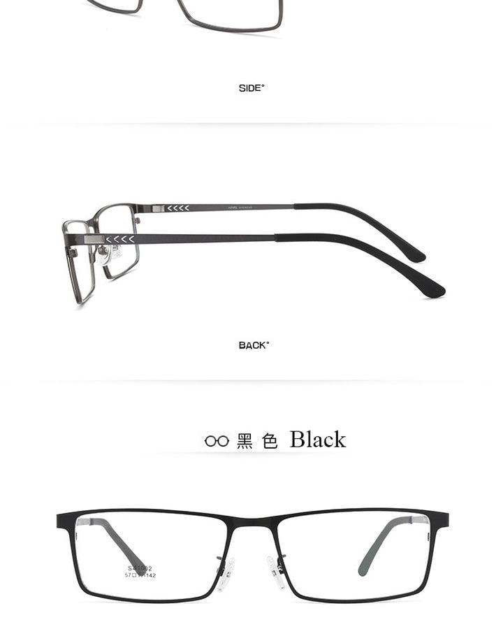 Men's Full Rim Alloy Frame Eyeglasses Spring Hinge 41002 Full Rim Bclear   