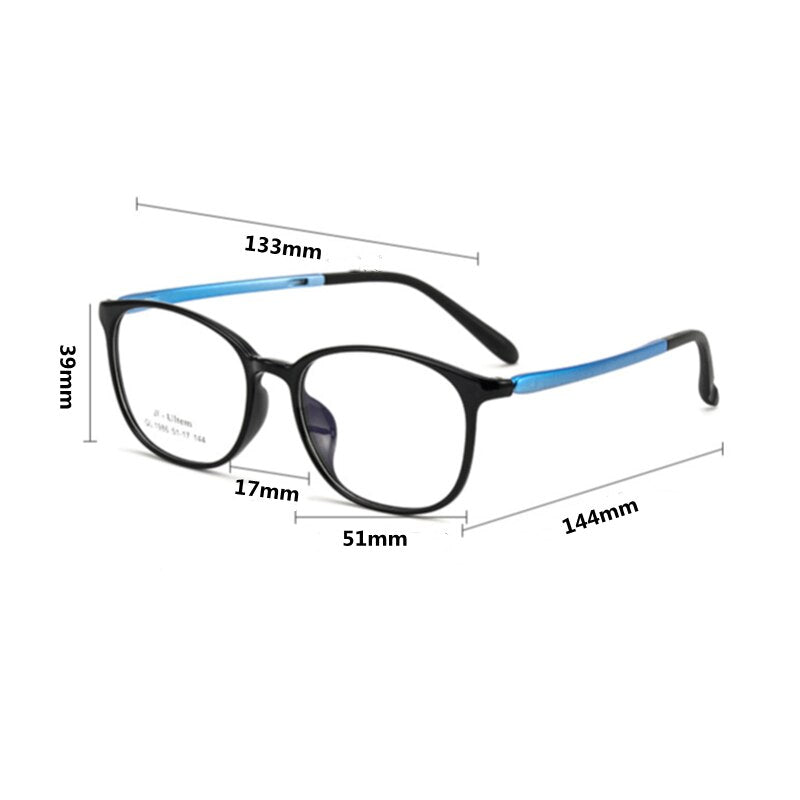 KatKani Unisex Full Rim Round Ultem β Steel Frame Eyeglasses 06ql1986 Full Rim KatKani Eyeglasses   