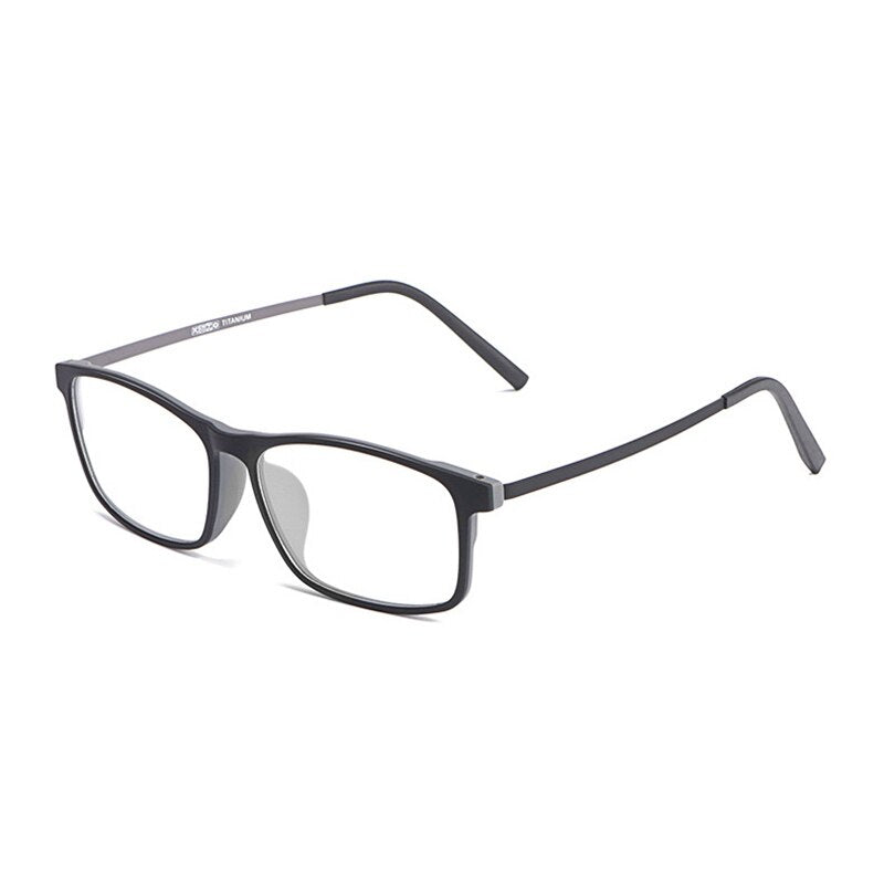 Hotony Unisex Full Rim Rectangle TR 90 Resin B Titanium Frame Eyeglasses 20991 Full Rim Hotony gray  