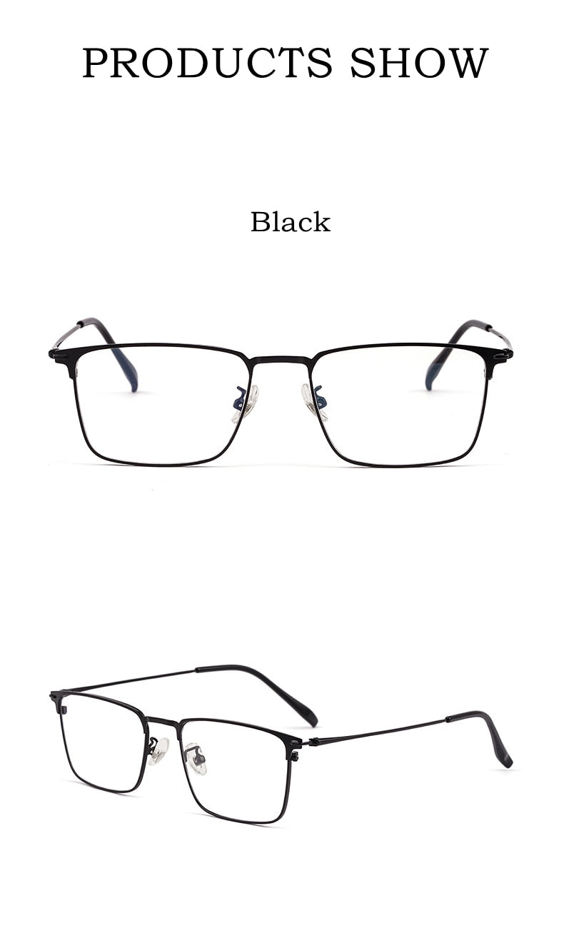 Yimaruili Men's Full Rim Square Two Tone Titanium Plated Frame Eyeglasses Y0606 Full Rim Yimaruili Eyeglasses   