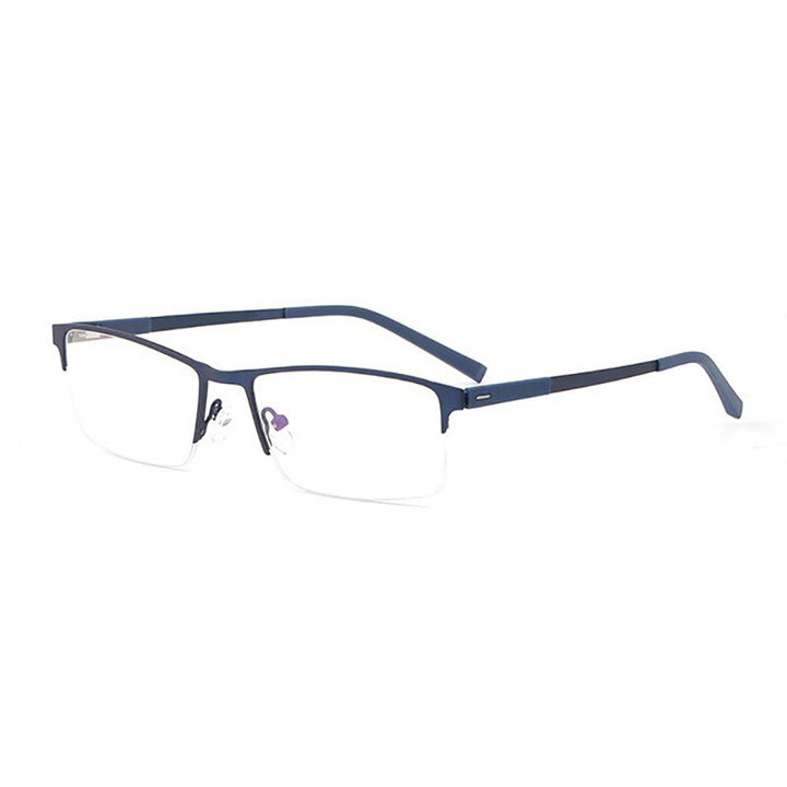 Hotochki Unisex Semi Rim Square Alloy Frame Eyeglasses 8839 Semi Rim Hotochki Blue  