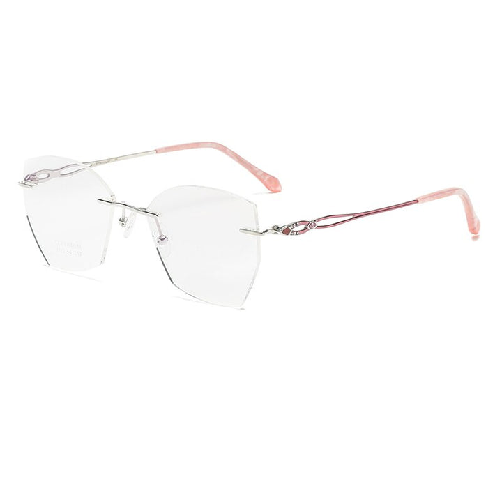 Zirosat 9112 Women's Eyeglasses Pure Titanium Rimless Rimless Zirosat pink  