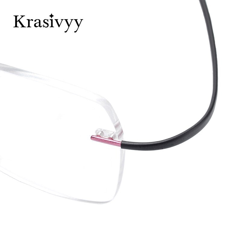 Krasivyy Men's Rimless Square Memory Titanium Eyeglasses Kr16014 Rimless Krasivyy   
