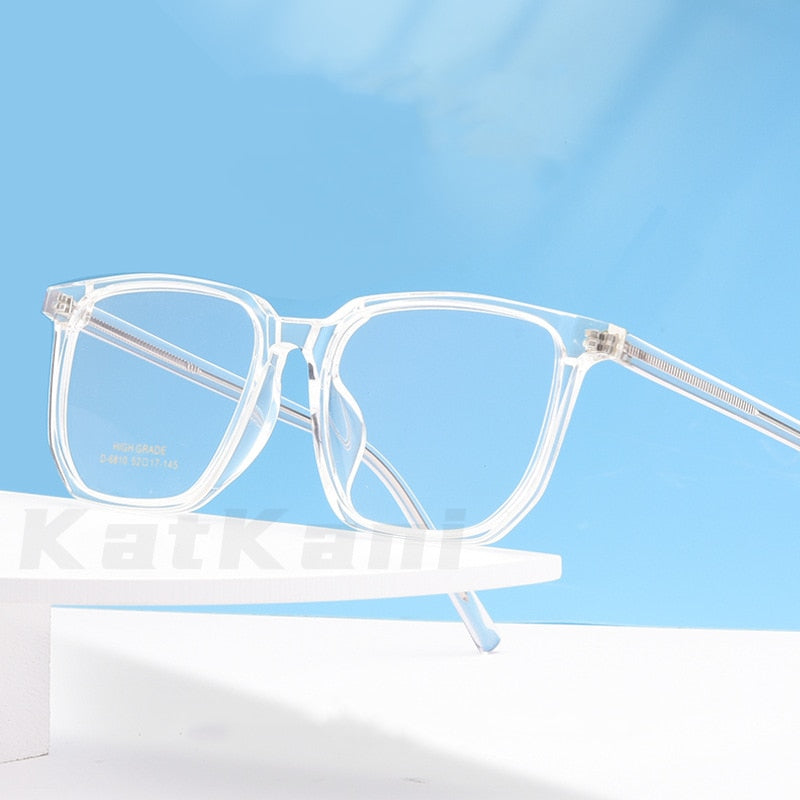 KatKani Unisex Full Rim Acetate Sheet Metal Core Square Frame Eyeglasses 09d6810 Full Rim KatKani Eyeglasses   