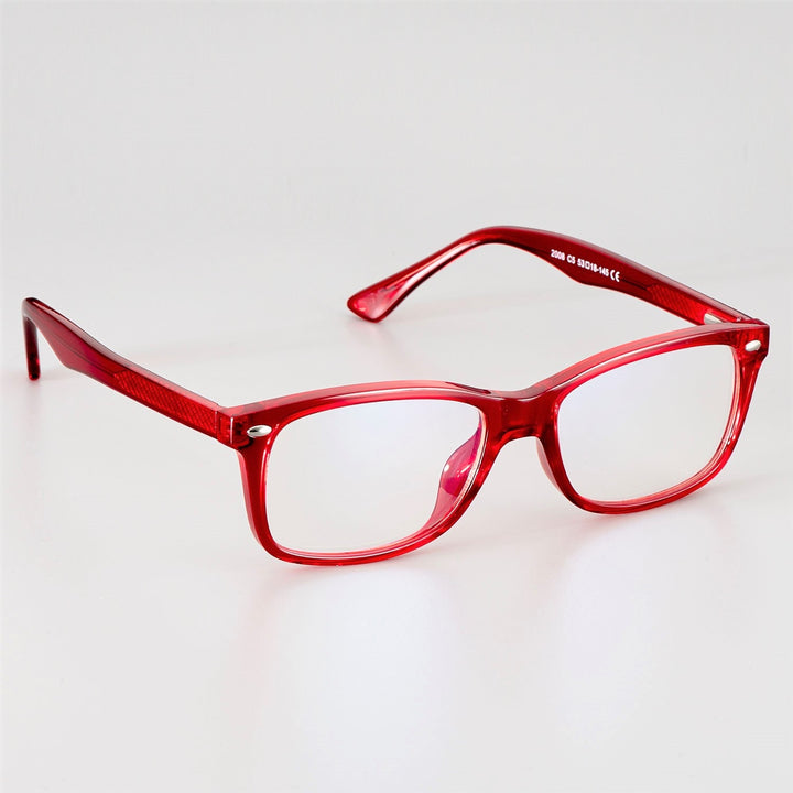 CCSpace Unisex Full Rim Square Tr 90 Titanium Frame Eyeglasses 51018 Full Rim CCspace red  